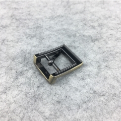 Square Center Bar Pin Buckle Brushed Antique Brass/ Bronze Finish