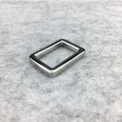 Shiny Nickel Alloy Flat Square Ring Buckles