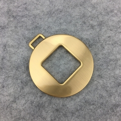 Brushed Gold Square Hole Round Puller Round Tags Decorative Pendant