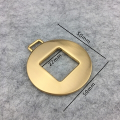 Brushed Gold Square Hole Round Puller Round Tags Decorative Pendant