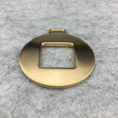 Brushed Gold Square Hole Round Puller Round Tags Decorative Pendant