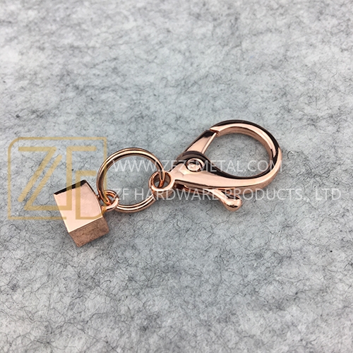 Rose Gold Lobster Snap Hooks &Key Rings & Square Tassel Caps