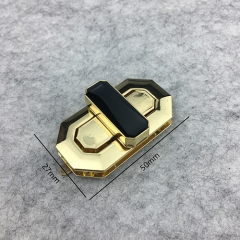 Elegant Black Gold Turn Locks for Handbag