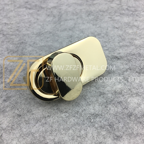 Shiny Gold No Bubble Metal Turn Locks for Bags