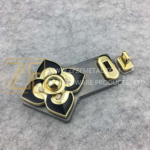 Luxury Flower Style Push Release Lock Press Locks for Handbag