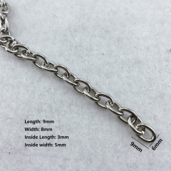 9*6mm Fashion Bag Accessories Iron Chain for Handbag