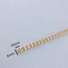 8*10mm Fashion Light Gold Metal Chain Iron Chain