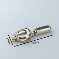 Fashion Round Clip With Pearl Border Strap Connectors