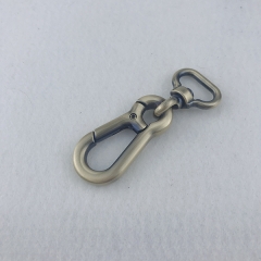 25*75mm Brushed Anti Brass Snap Hook Handbag Hook