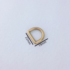 16mm Brushed Gold D Ring/Ring Buckle