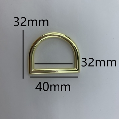 32mm Light Gold D Shape Ring Buckle Strap Hardware for Handbag