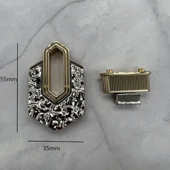 Textured Polygonal Turn Lock for Handbags