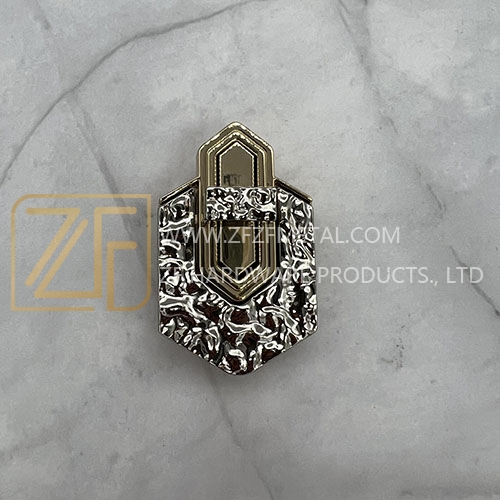 Textured Polygonal Turn Lock for Handbags