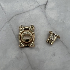 Golden Bear Shape Turn Lock for Handbags