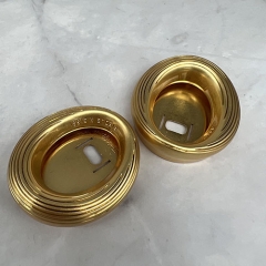 Golden Hollow Oval Stripe Lock