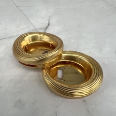 Golden Hollow Oval Stripe Lock