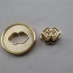 45mm Golden Round Double Heart Twist Lock