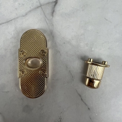 Golden Stylish Oval Turn Lock