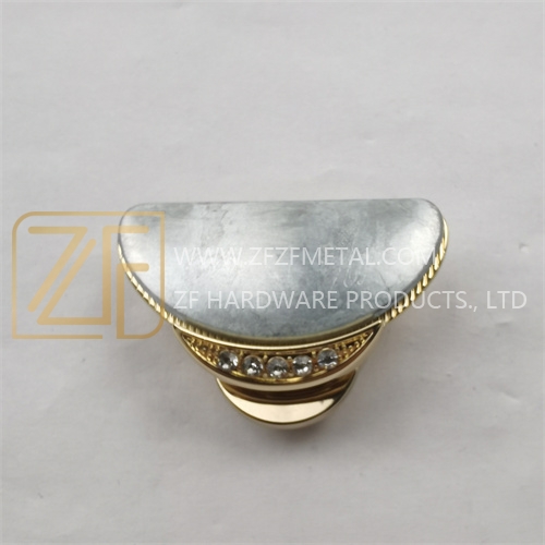 Golden Half-moon Shape Crystal Press Lock