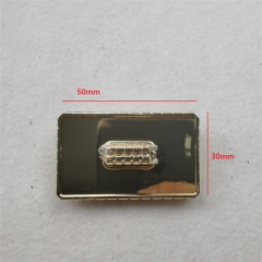 50mm Rectangular single port light gold twist lock for bag