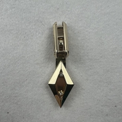 Golden Hollow Crystal Rhombus Shape Edge Clip