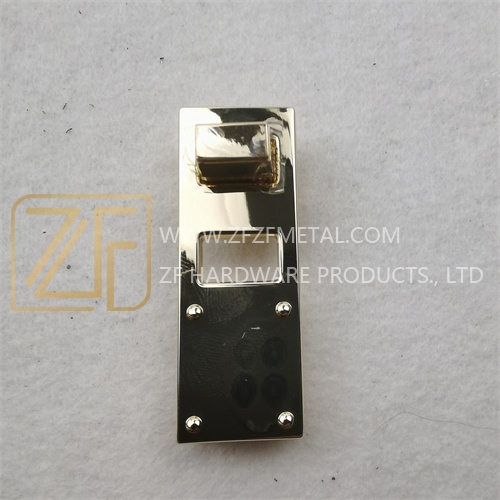 18mm Rectangular Double keyhole light gold twist lock for bag