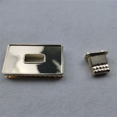 50mm Rectangular single port light gold twist lock for bag