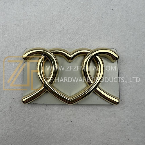 Golden Symmetrical Heart-Shape Decorative Accessory