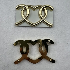 Golden Symmetrical Heart-Shape Decorative Accessory